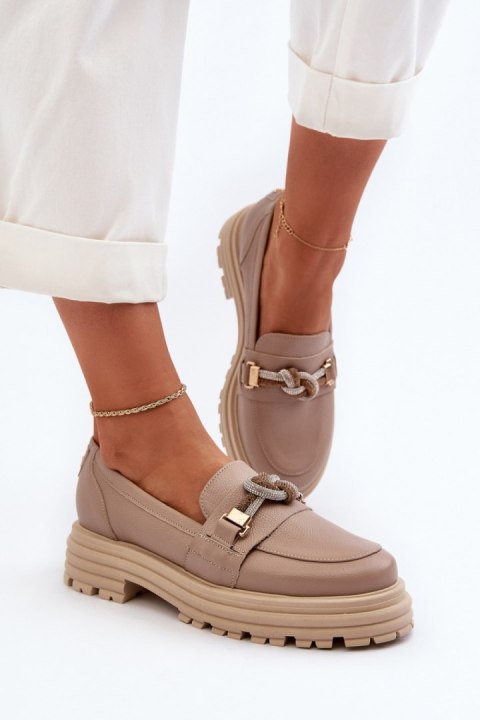 Mokasyny Model Laura Messi 2780/252 Dark Beige - Step in style Mokasyny Model Laura Messi 2780/252 Dark Beige - Step in style