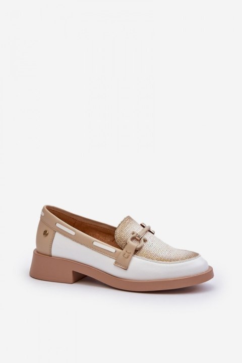 Mokasyny Model Maciejka 06493-11 White/Beige - Step in style Mokasyny Model Maciejka 06493-11 White/Beige - Step in style