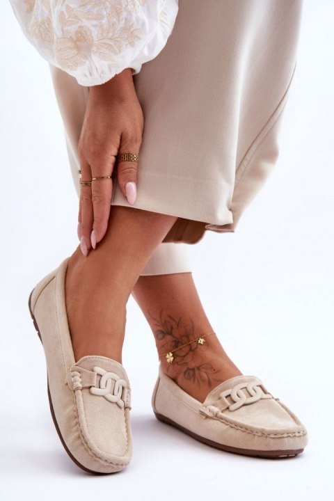 Mokasyny Model Rabell DF711 Beige - Step in style Mokasyny Model Rabell DF711 Beige - Step in style