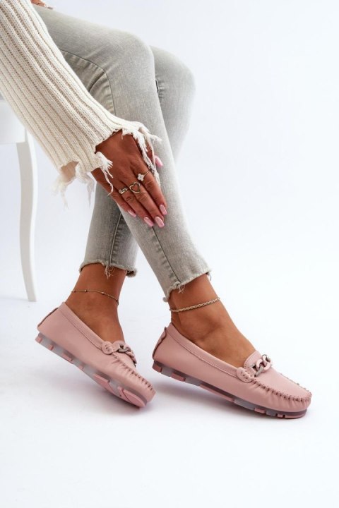 Mokasyny Model S.Barski LR339 Pink - Step in style Mokasyny Model S.Barski LR339 Pink - Step in style