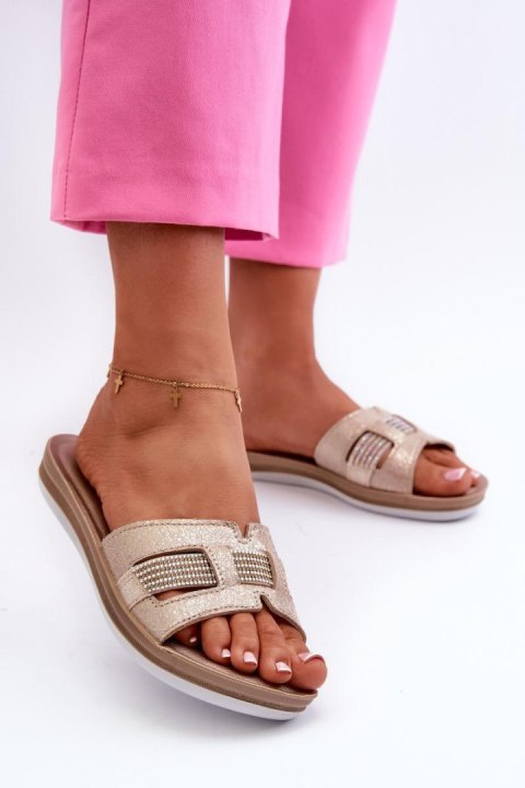 Sandał Klapki Model Inblu BA000050 Gold - Step in style Sandał Klapki Model Inblu BA000050 Gold - Step in style