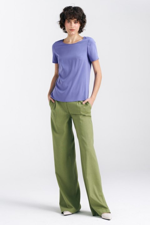 Bluzka basic z krótkim rękawem B160 Violet - Nife Bluzka basic z krótkim rękawem B160 Violet - Nife