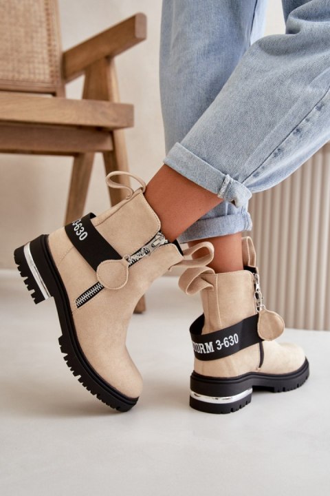 Botki Model Calvaro NC1279 Beige - Step in style Botki Model Calvaro NC1279 Beige - Step in style