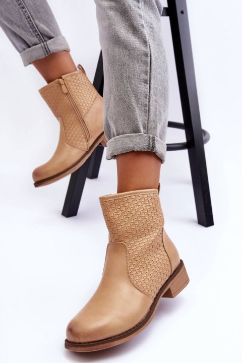 Botki Model Chilly R127 Beige - Step in style Botki Model Chilly R127 Beige - Step in style
