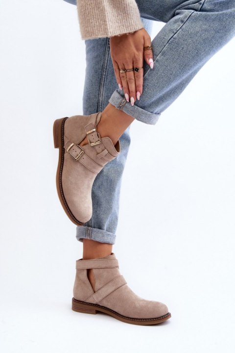 Botki Model Melviana A2901-8 Light Beige - Step in style Botki Model Melviana A2901-8 Light Beige - Step in style