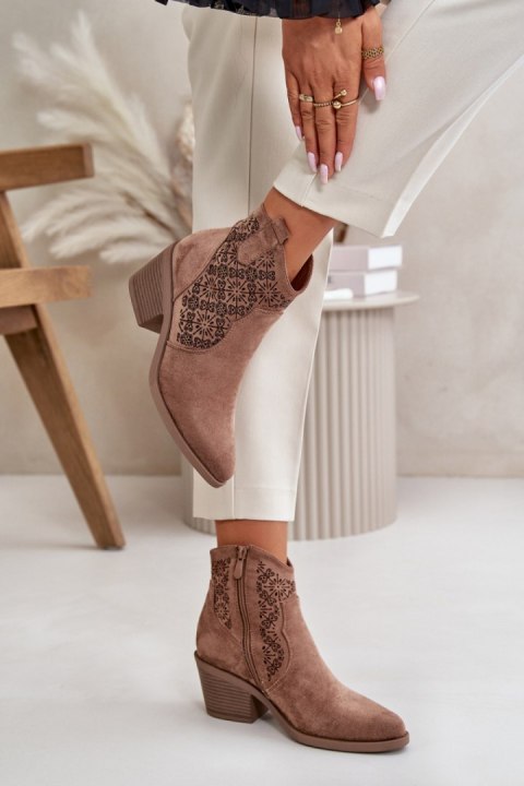 Botki Model S.Barski HY42-944 Brown - Step in style Botki Model S.Barski HY42-944 Brown - Step in style