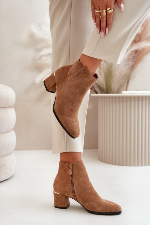 Botki Model Sairis 2774 Camel - Step in style Botki Model Sairis 2774 Camel - Step in style