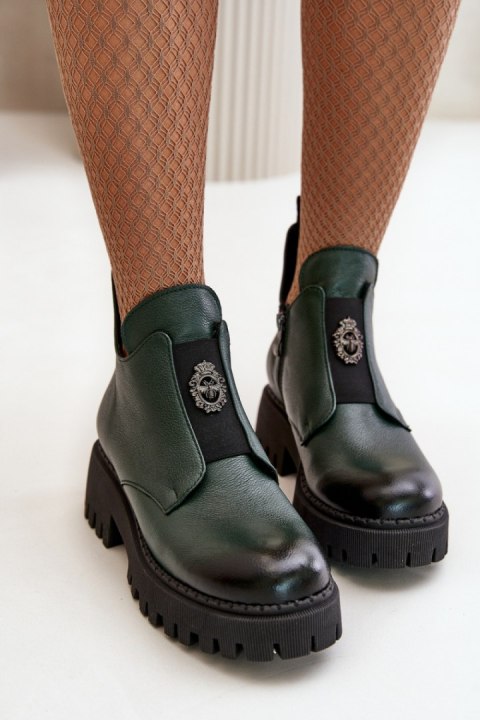 Botki Model Zazoo 60451 Dark Green - Step in style Botki Model Zazoo 60451 Dark Green - Step in style