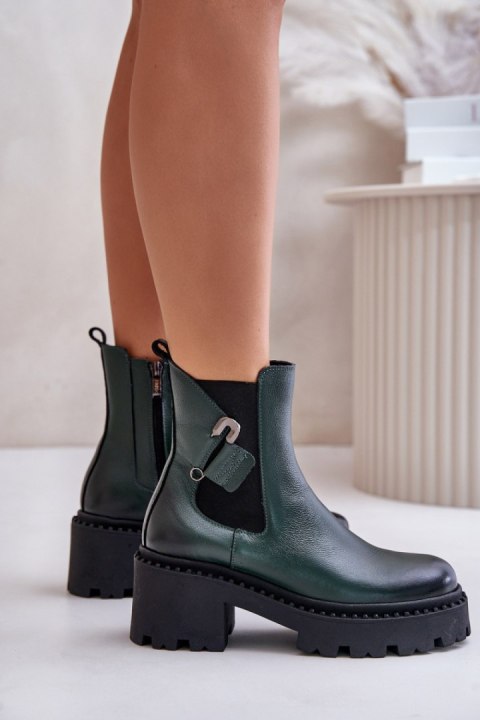 Botki Model Zazoo 60490 Dark Green - Step in style Botki Model Zazoo 60490 Dark Green - Step in style