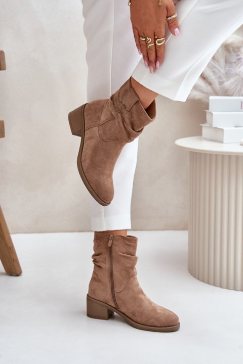 Botki Model Zinanya 1249 Beige - Step in style Botki Model Zinanya 1249 Beige - Step in style