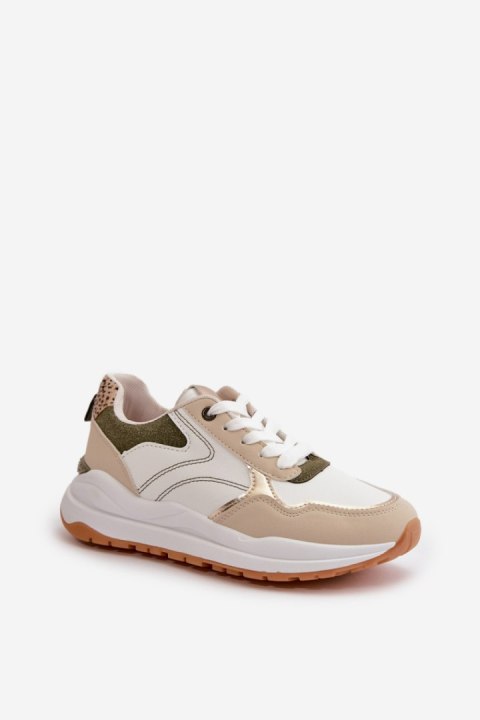 Buty Sportowe Model Issatta C2157 Beige/Green - Step in style Buty Sportowe Model Issatta C2157 Beige/Green - Step in style