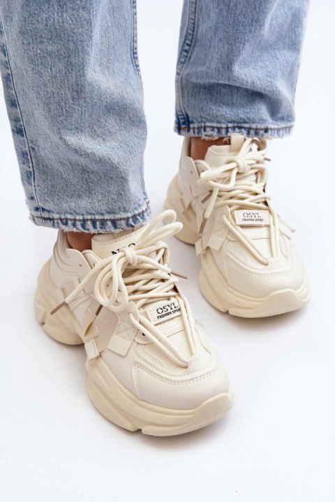 Buty Sportowe Model Windamella LA269P Beige - Step in style Buty Sportowe Model Windamella LA269P Beige - Step in style