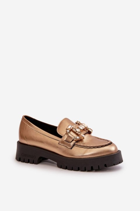 Mokasyny Model Chebello 4369 Gold - Step in style Mokasyny Model Chebello 4369 Gold - Step in style