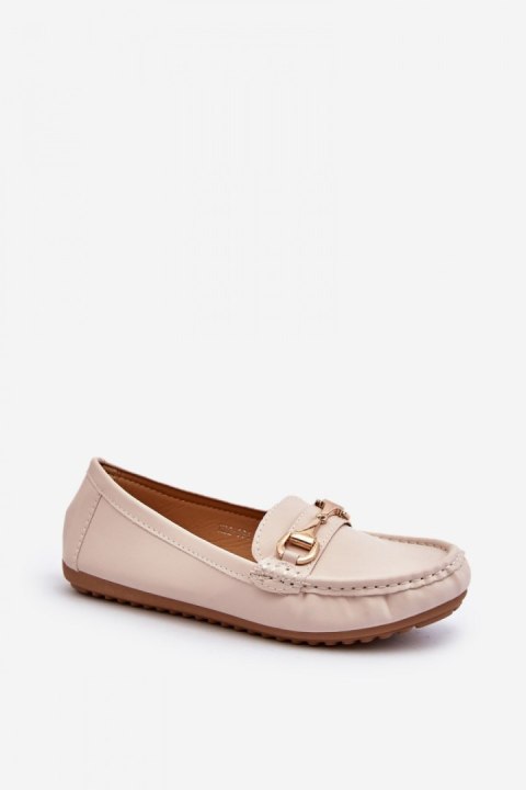 Mokasyny Model Demese NN22-991 Beige - Step in style Mokasyny Model Demese NN22-991 Beige - Step in style