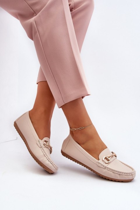 Mokasyny Model Demese NN22-991 Beige - Step in style Mokasyny Model Demese NN22-991 Beige - Step in style