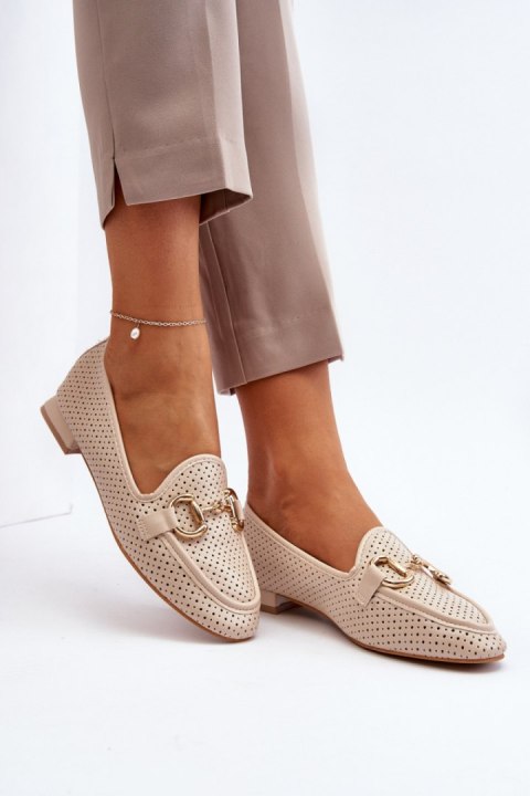 Mokasyny Model Iluvana FF-33 Beige - Step in style Mokasyny Model Iluvana FF-33 Beige - Step in style