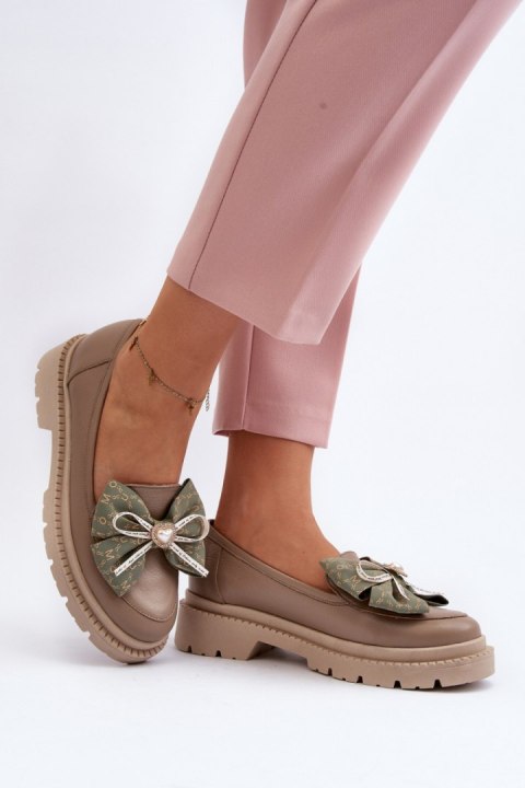 Mokasyny Model Laura Messi 2787/252 Beige - Step in style Mokasyny Model Laura Messi 2787/252 Beige - Step in style