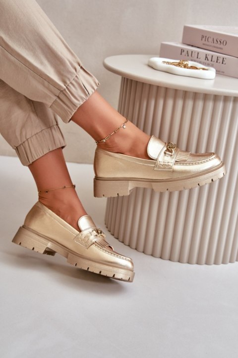 Mokasyny Model Zanita GQ8-010 Gold - Step in style Mokasyny Model Zanita GQ8-010 Gold - Step in style