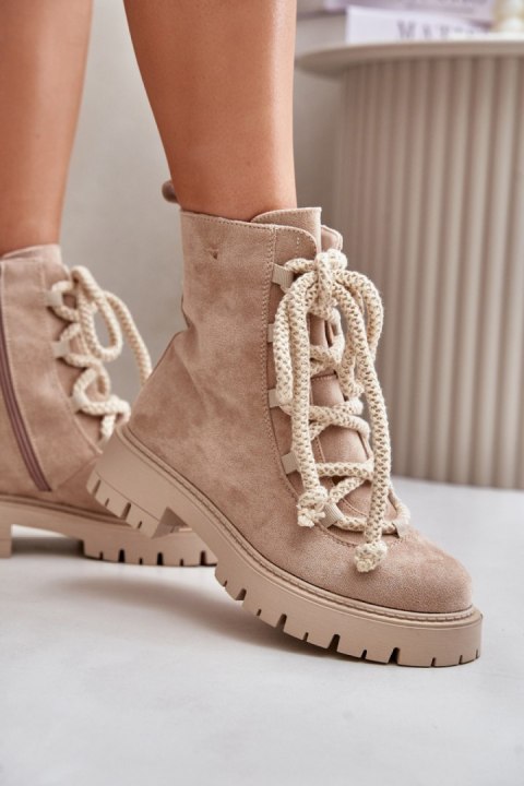Botki Model Caellita NS539P Light Beige - Step in style Botki Model Caellita NS539P Light Beige - Step in style