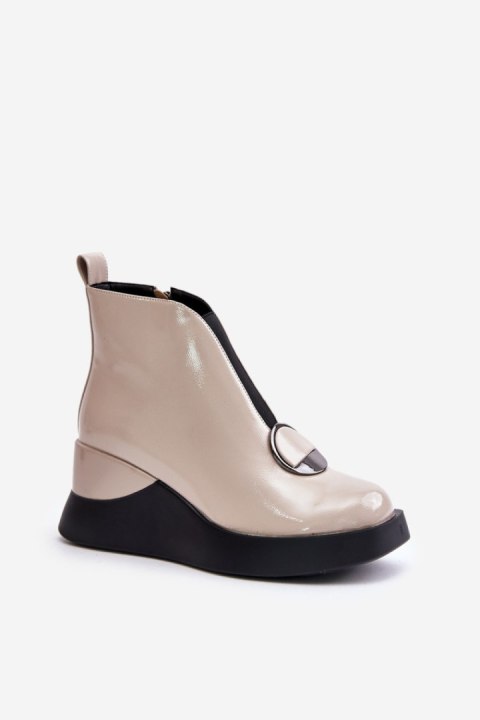Botki Model DA MR880-136 Beige - Step in style Botki Model DA MR880-136 Beige - Step in style