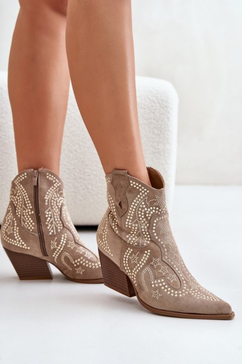 Botki Model Kaivina 9676A Beige - Step in style Botki Model Kaivina 9676A Beige - Step in style