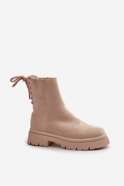 Botki Model Lakyta NS273P Beige - Step in style Botki Model Lakyta NS273P Beige - Step in style