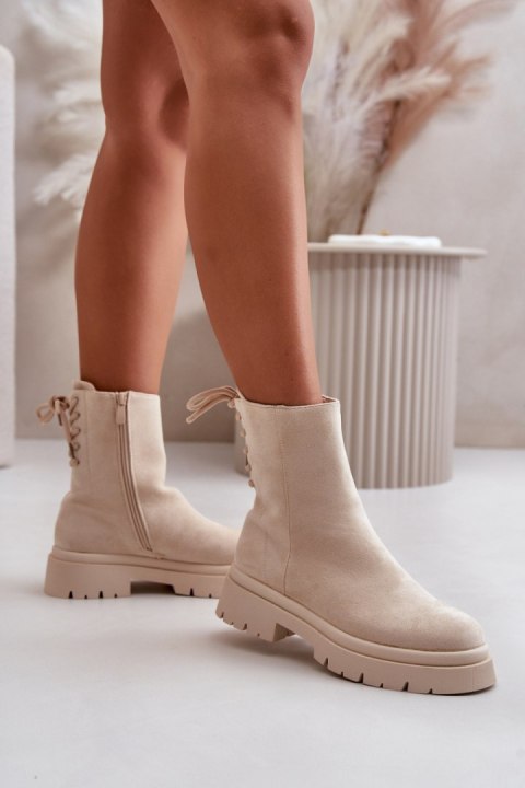 Botki Model Lakyta NS273P Beige - Step in style Botki Model Lakyta NS273P Beige - Step in style