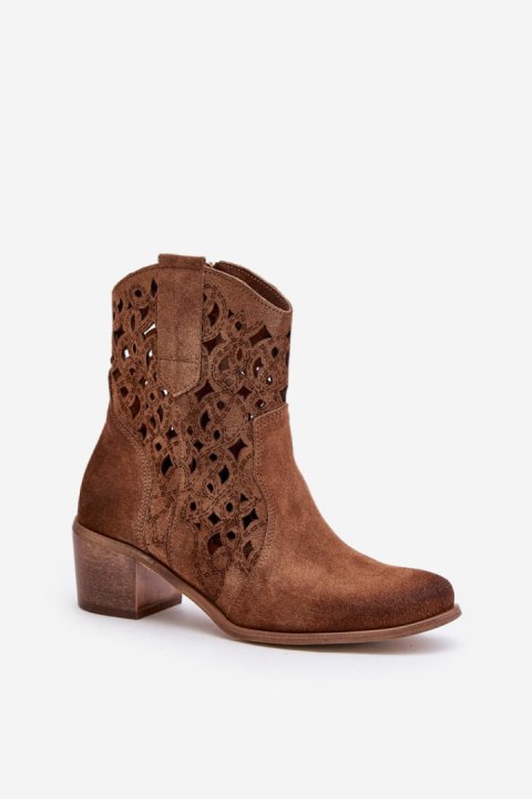 Botki Model Lewski 3394/2 Brown Zamsz - Step in style Botki Model Lewski 3394/2 Brown Zamsz - Step in style