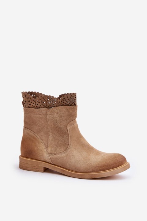 Botki Model Lewski 3624 Beige Zamsz - Step in style Botki Model Lewski 3624 Beige Zamsz - Step in style