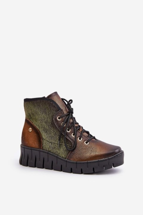 Botki Model Maciejka 06702-09 Green/Gold - Step in style Botki Model Maciejka 06702-09 Green/Gold - Step in style