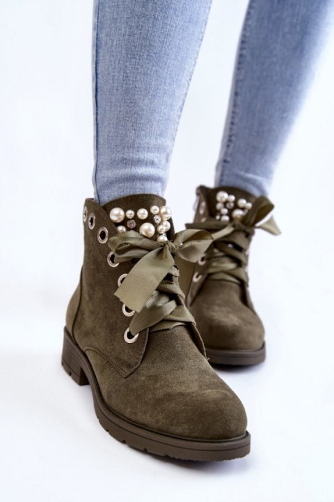 Botki Model Raiso CLS-206 Green - Step in style Botki Model Raiso CLS-206 Green - Step in style