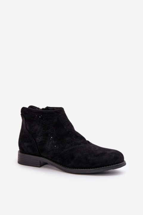 Botki Model S.Barski HY42-076 Black - Step in style Botki Model S.Barski HY42-076 Black - Step in style