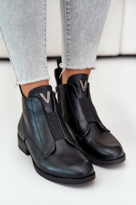 Botki Model S.Barski HY42-119 Black - Step in style Botki Model S.Barski HY42-119 Black - Step in style