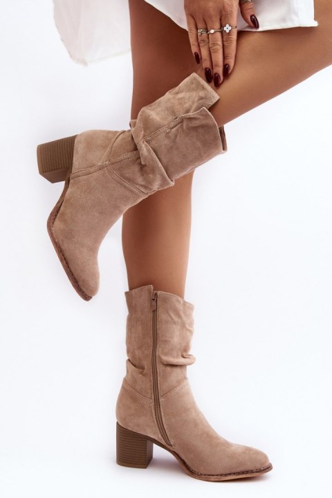 Botki Model Shavy 23BT35-6459 Beige - Step in style Botki Model Shavy 23BT35-6459 Beige - Step in style