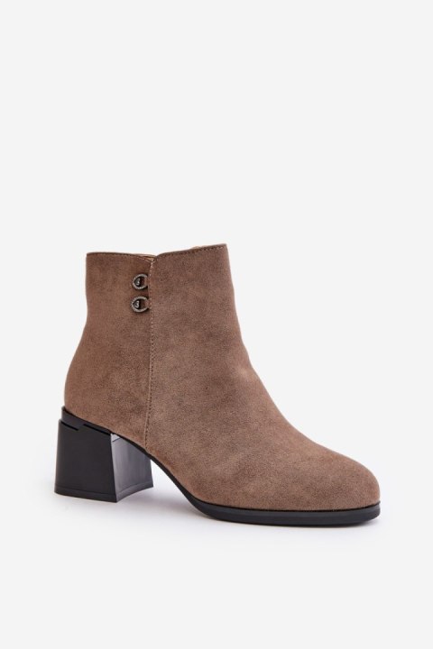 Botki Model Tinamar ZY202-1 Dark Beige - Step in style Botki Model Tinamar ZY202-1 Dark Beige - Step in style