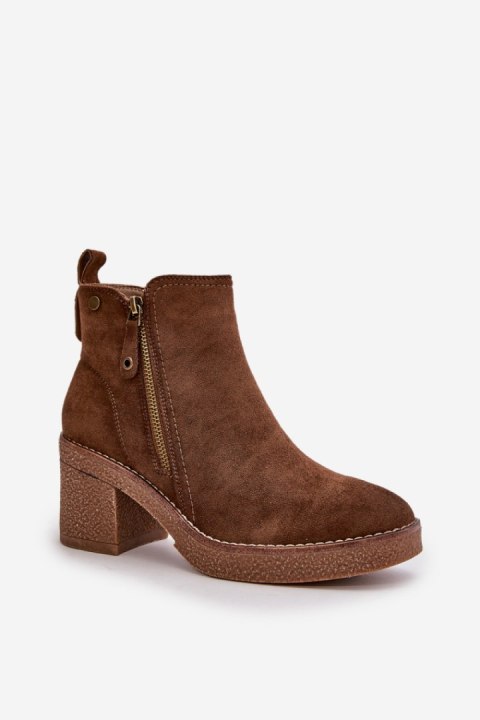 Botki Model Velarilla KE221 Dark Brown - Step in style Botki Model Velarilla KE221 Dark Brown - Step in style
