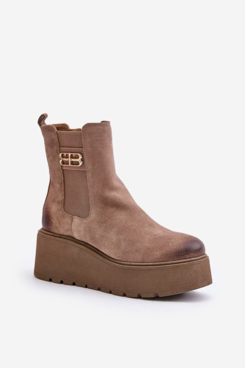 Botki Model Zazoo 60498 Beige - Step in style Botki Model Zazoo 60498 Beige - Step in style