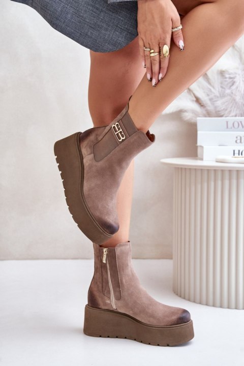 Botki Model Zazoo 60498 Beige - Step in style Botki Model Zazoo 60498 Beige - Step in style