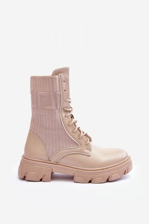 Botki Workery Model Marlissa A9513 Beige - Step in style Botki Workery Model Marlissa A9513 Beige - Step in style