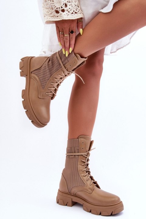 Botki Workery Model Marlissa A9513 Dark Beige - Step in style Botki Workery Model Marlissa A9513 Dark Beige - Step in style