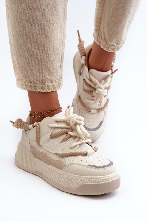 Buty Sportowe Model Moariella VL232P Beige - Step in style Buty Sportowe Model Moariella VL232P Beige - Step in style