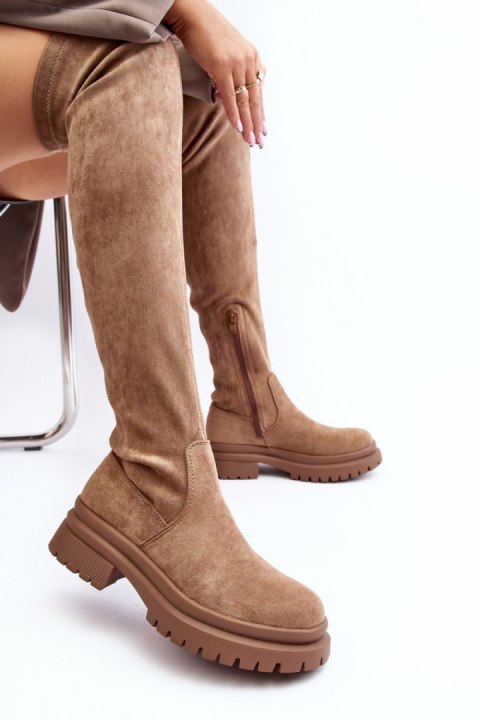 Kozaki Model Silune 23KZ35-6494 Beige - Step in style Kozaki Model Silune 23KZ35-6494 Beige - Step in style