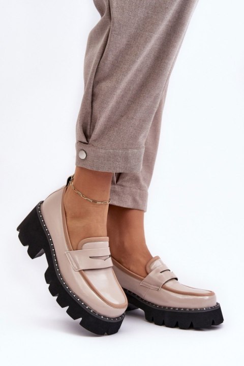 Mokasyny Model DA MR870-32 Beige - Step in style Mokasyny Model DA MR870-32 Beige - Step in style