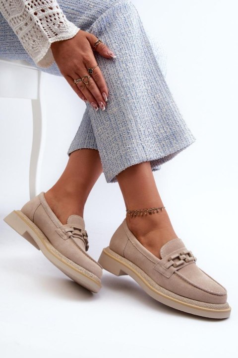 Mokasyny Model DA TW101 Beige - Step in style Mokasyny Model DA TW101 Beige - Step in style
