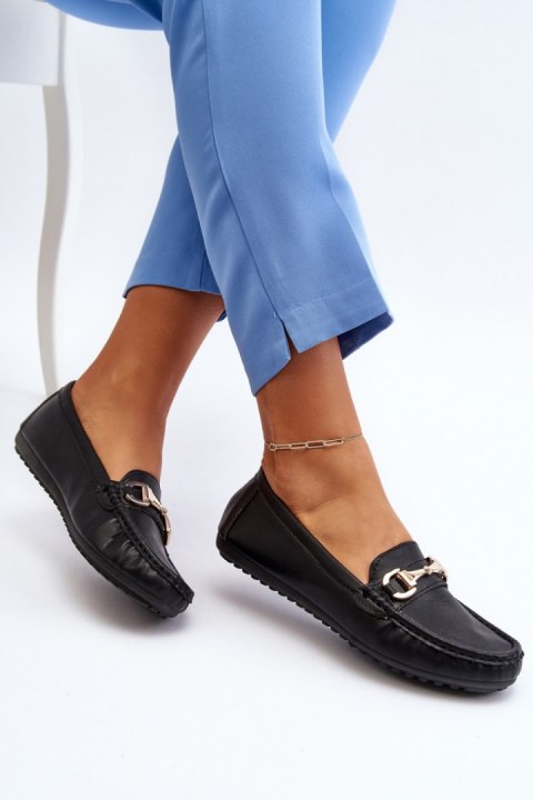 Mokasyny Model Demese NN22-991 Black - Step in style Mokasyny Model Demese NN22-991 Black - Step in style