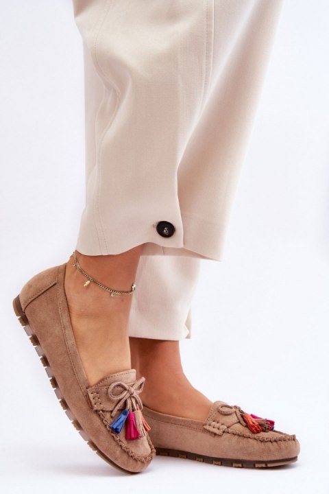 Mokasyny Model Dorine GS37 Dark Beige - Step in style Mokasyny Model Dorine GS37 Dark Beige - Step in style