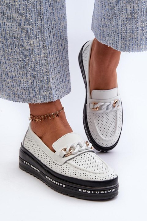 Mokasyny Model S.Barski LR618 White - Step in style Mokasyny Model S.Barski LR618 White - Step in style