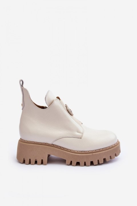 Botki Model Lemar Lusanna 600451 Light Beige - Step in style Botki Model Lemar Lusanna 600451 Light Beige - Step in style