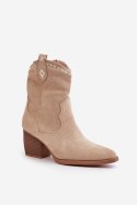 Botki Model Narinae CHC359 Light Beige - Step in style