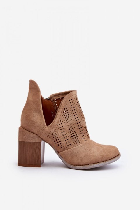 Botki Model Niartima A5722-63 Beige - Step in style Botki Model Niartima A5722-63 Beige - Step in style
